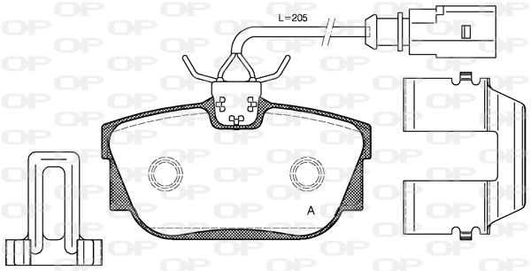 OPEN PARTS Комплект тормозных колодок, дисковый тормоз BPA0767.12